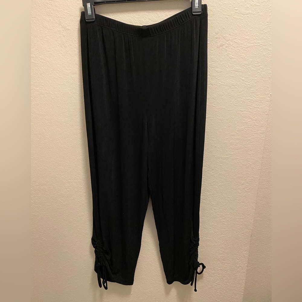 Chico's Travelers Slinky Pull On Drawstring Cinch Ankle Pants Size M